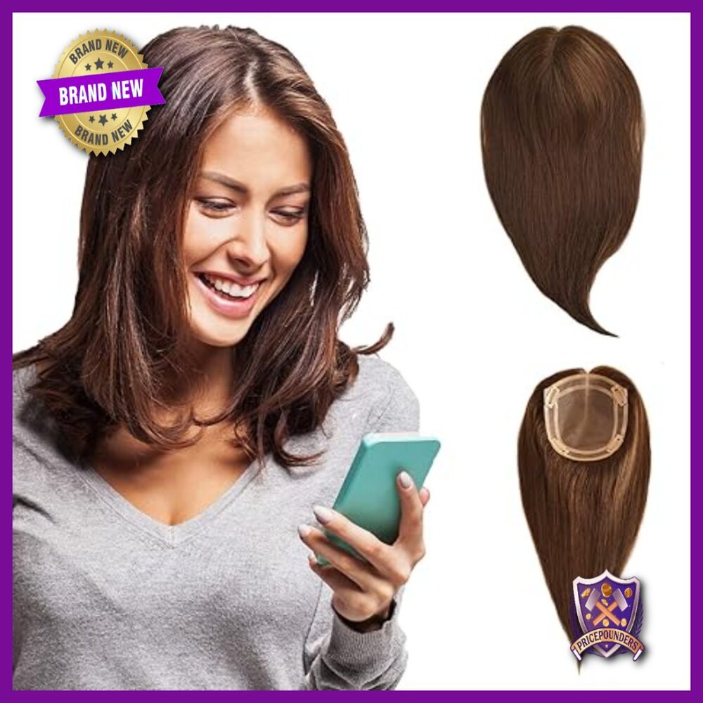 5x6 Mono Base Clip-In Hairpiece 16in Virgin Human Hair Topper
